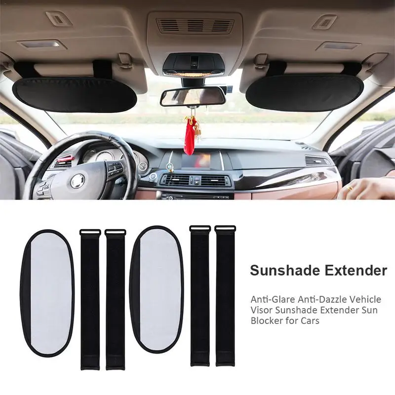 

a pair Anti-Glare Anti-Dazzle Vehicle Visor Sunshade Extender Sun Blocker for Cars Vans Trucks with Hook & loop