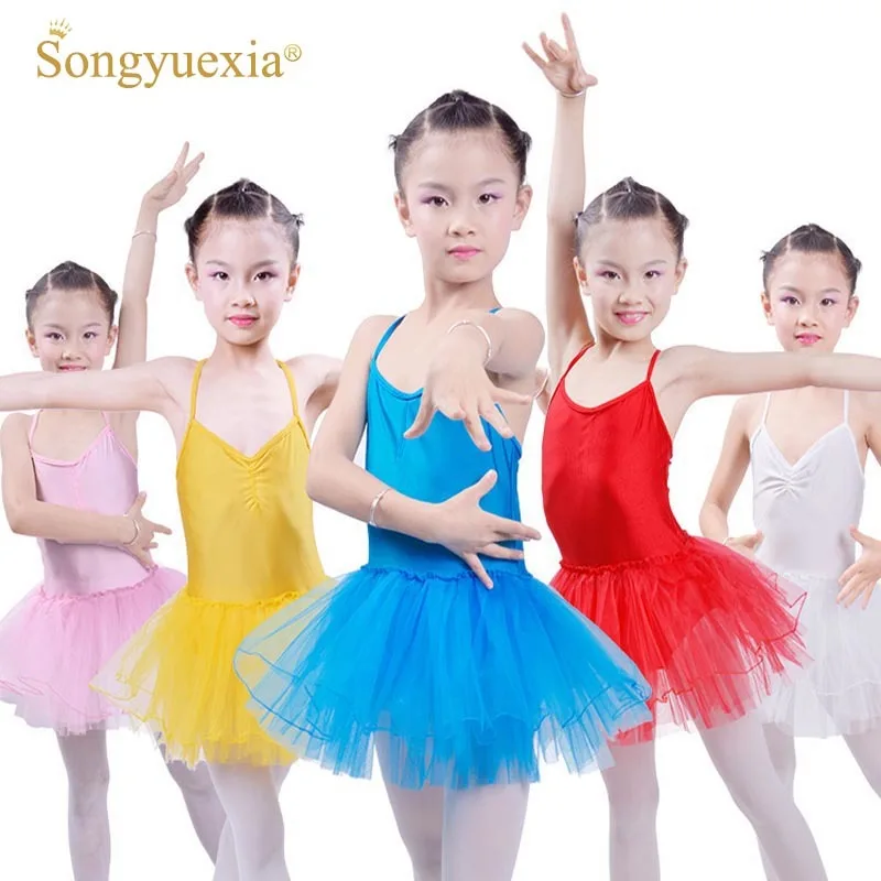

Girls' Ballet Dance Dress Kids' Hot Ballerina Leotard Gymnastics Clothes Children's Tutu Suspenders Dancing Costume 5 Colors L-X