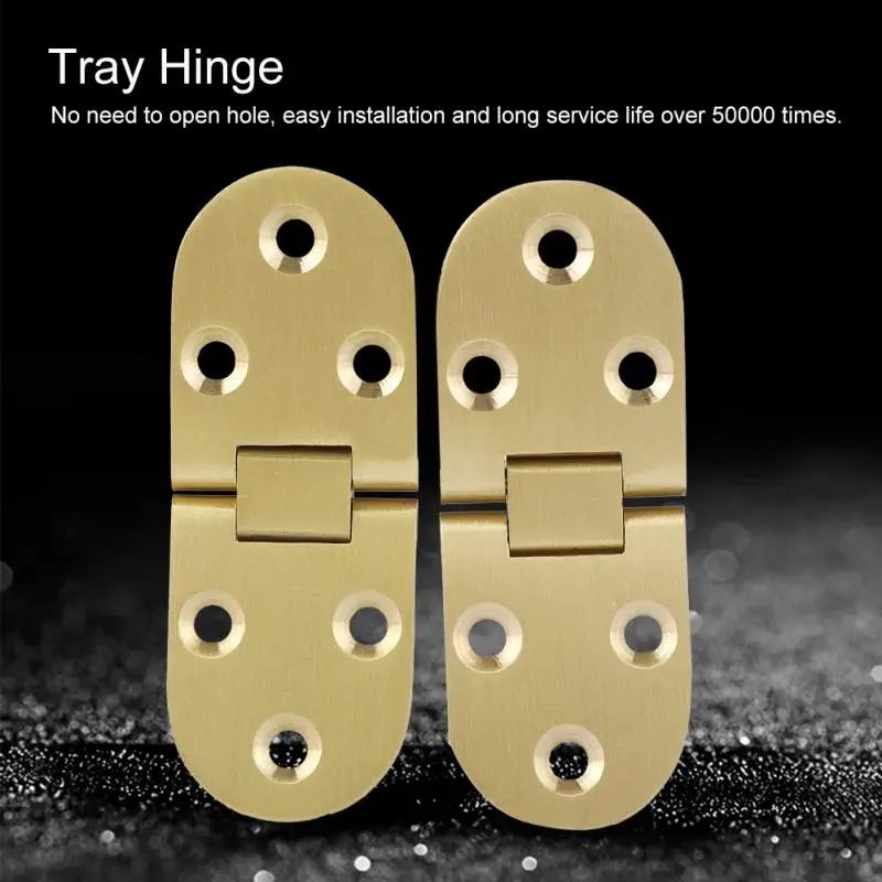 2 Pcs 80*30mm Tray Hinges Zinc Alloy Metal Round Edge Sewing Machine