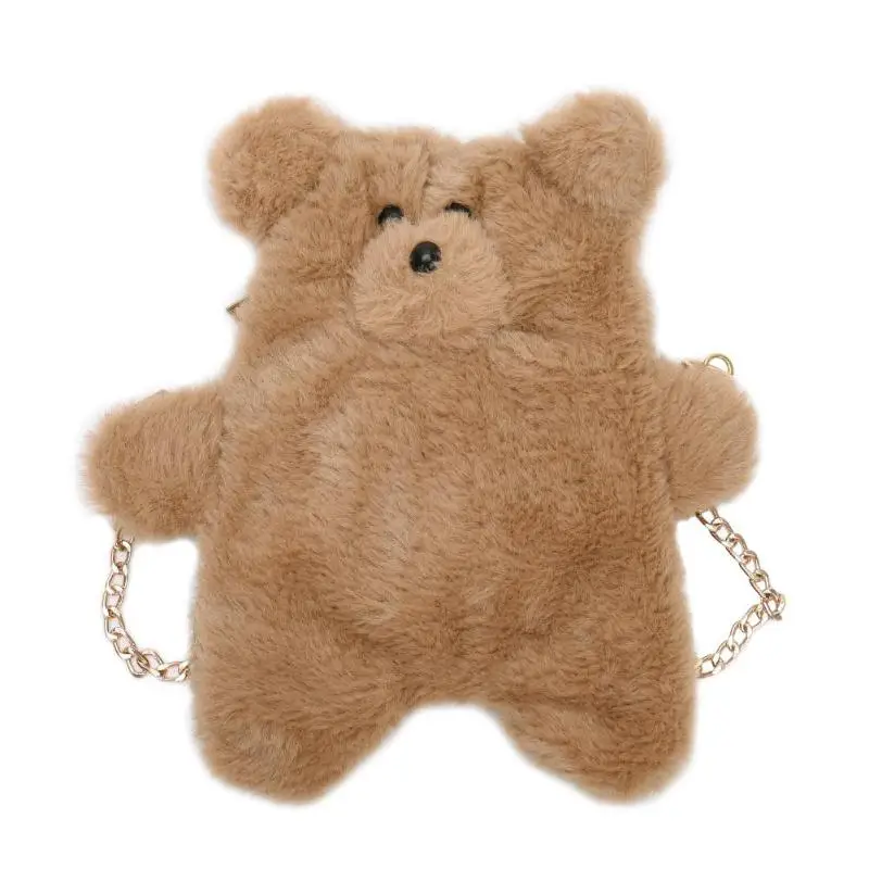 

Winter Cute Plush Bear Bag for Women 2019 Kids Gift Toy Small Shoulder Bag Chain Crossbody Handbag Korean Solid Messenger Bags