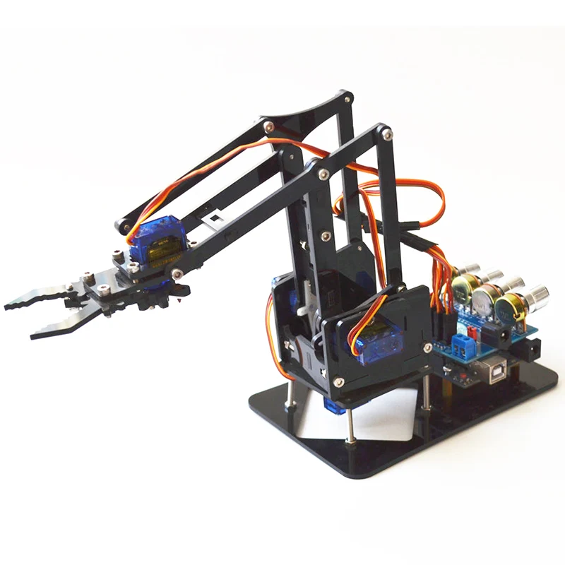 

DIY 4DOF Robot Arm 4 Acrylic Rotating Mechanical Robot Arm With for Arduinos R3 4PCS SG90 Servo