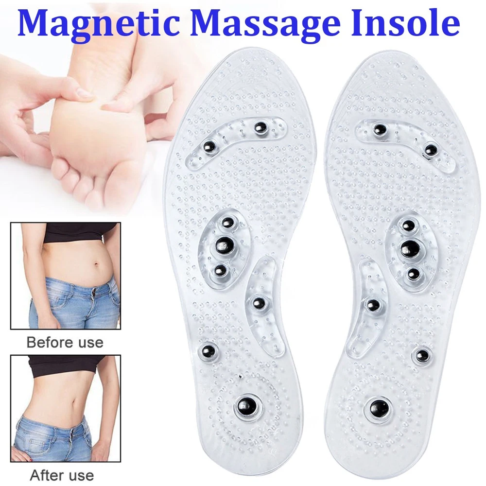 

43.5 Unisex Transparent PVC Shoes-pad Foot Pad Magnetotherapy Insole Equipped For Sport Fat Burns Fitness Keeping