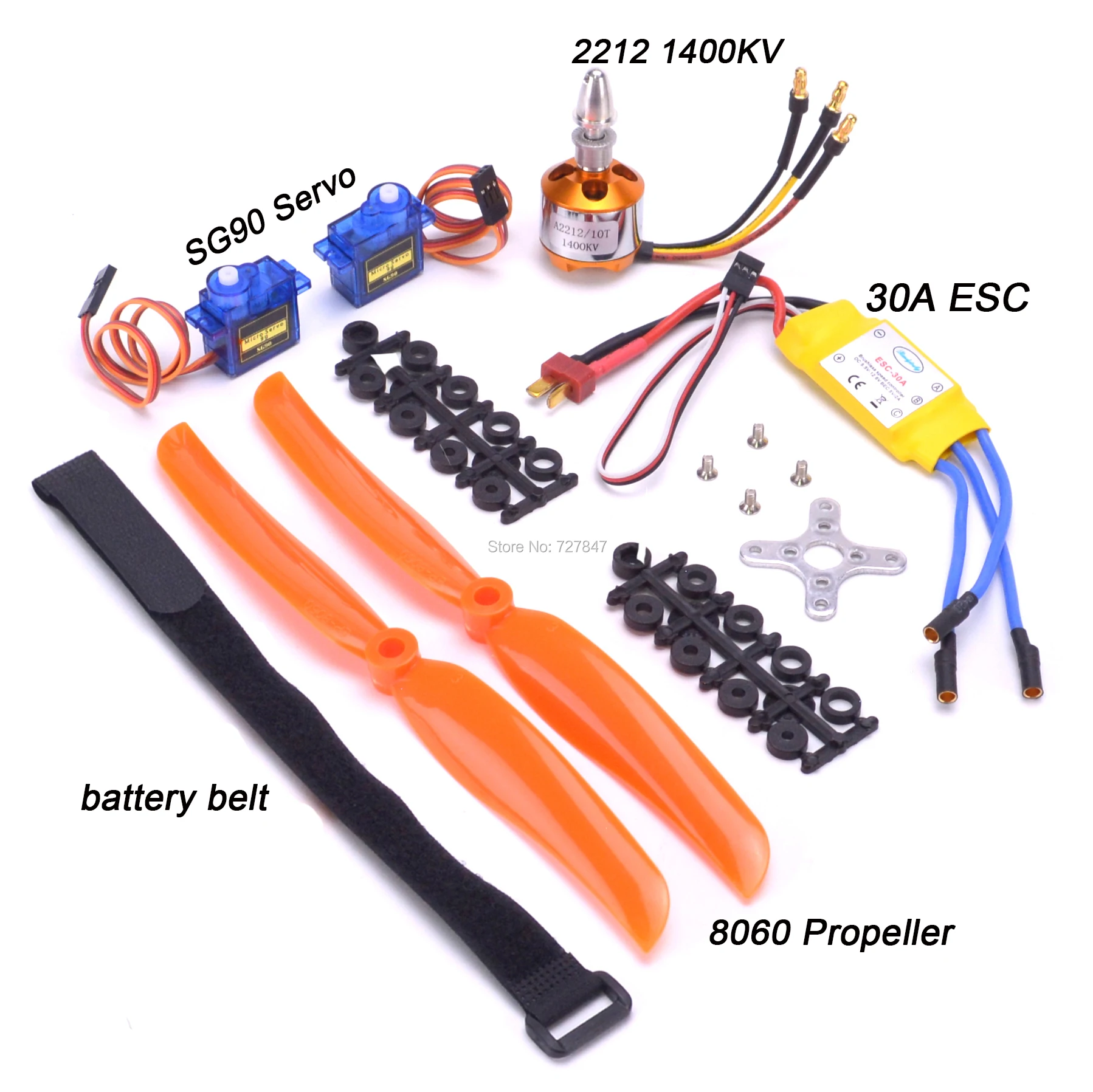 A2212 2212 1400KV бесщеточный двигатель 30A ESC двигатель SG90 9G Micro Servo 8060 Пропеллер для RC вертолет с фиксированным крылом