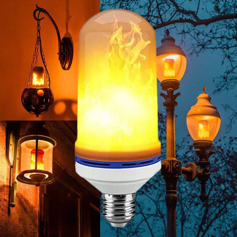 3 Modes/4Modes Gravity Sensor Flame Lights E27 7W LED Burn Light Flicker Lamp Fire Effect Christmas Decor 1600K Bulb | Лампы и