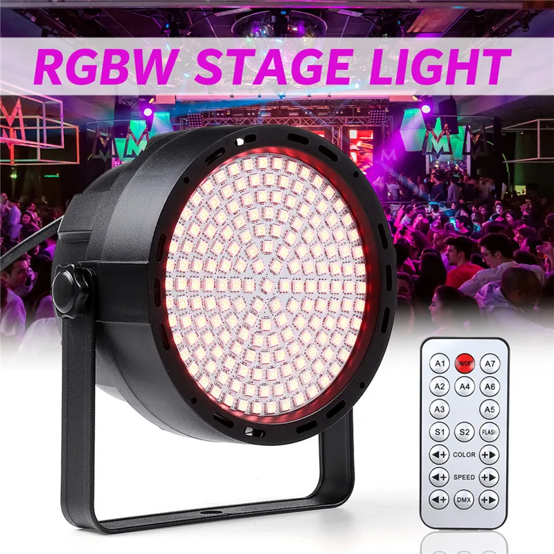 

169LEDS LED Stage Lights LED Flat Par Lights RGB C rystal Magic Ball Bulb DMX Par Light AC100-240V Disco Lights Clubs US/EU Plug
