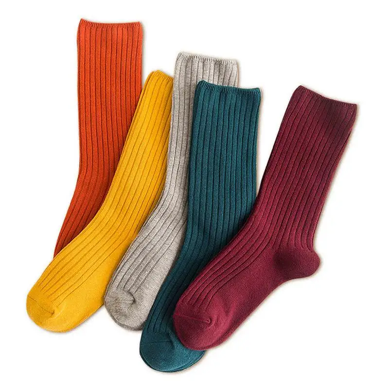 

Promotion Mori Japanese Retro Sock Autumn And Winter Socks Solid Color Breathable Mid-Calf Length Deodorant Socks For Women