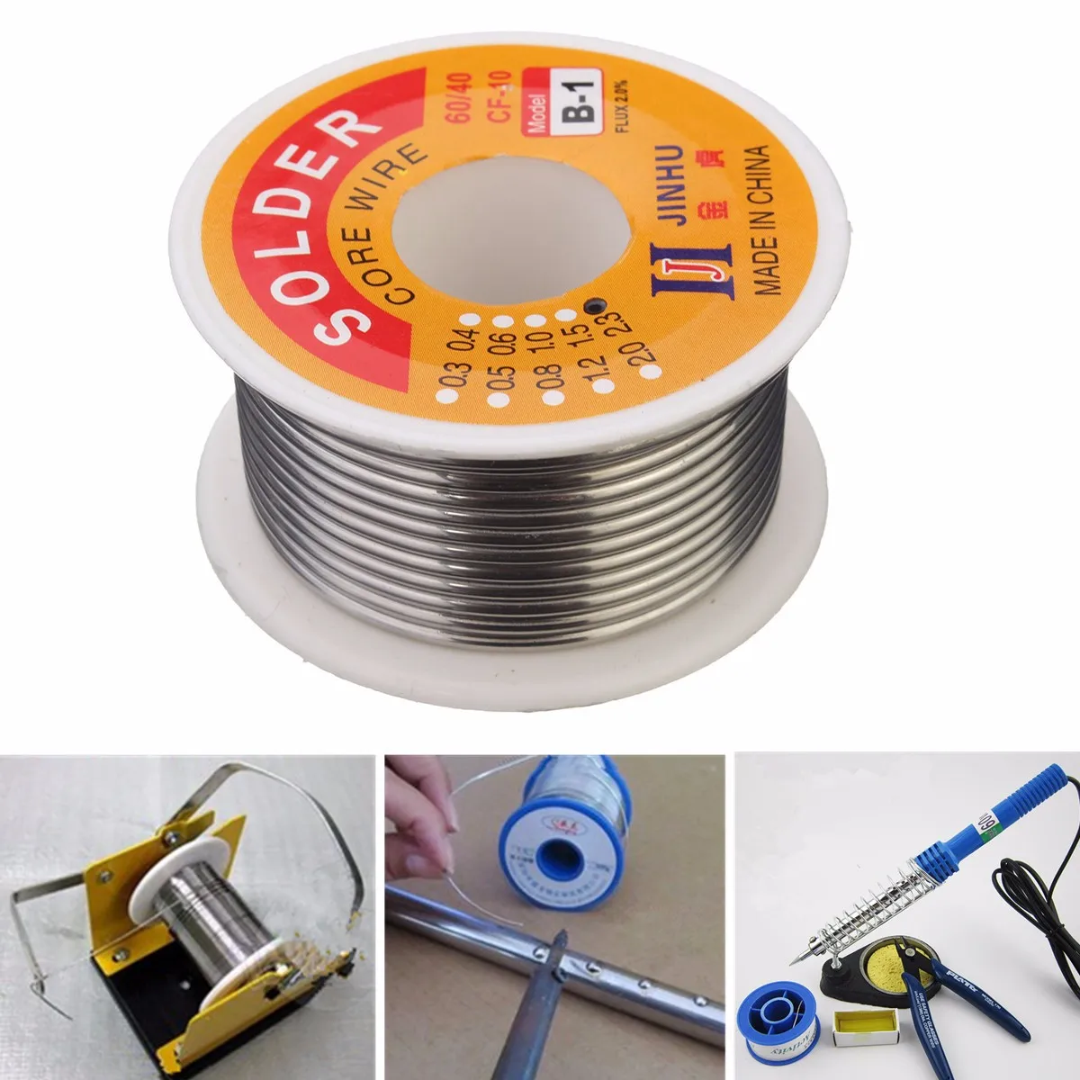 

2.3mm 60/40 Tin lead Solder Wire Rosin Core Soldering 2% Flux Reel Tube