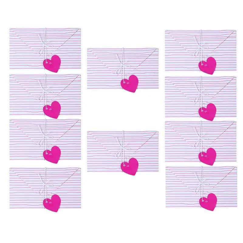  Greeting Cards Envelope Form Foldable Creative Stripe Pattern Invitation Card Valentine Day Card fo - 32975905038