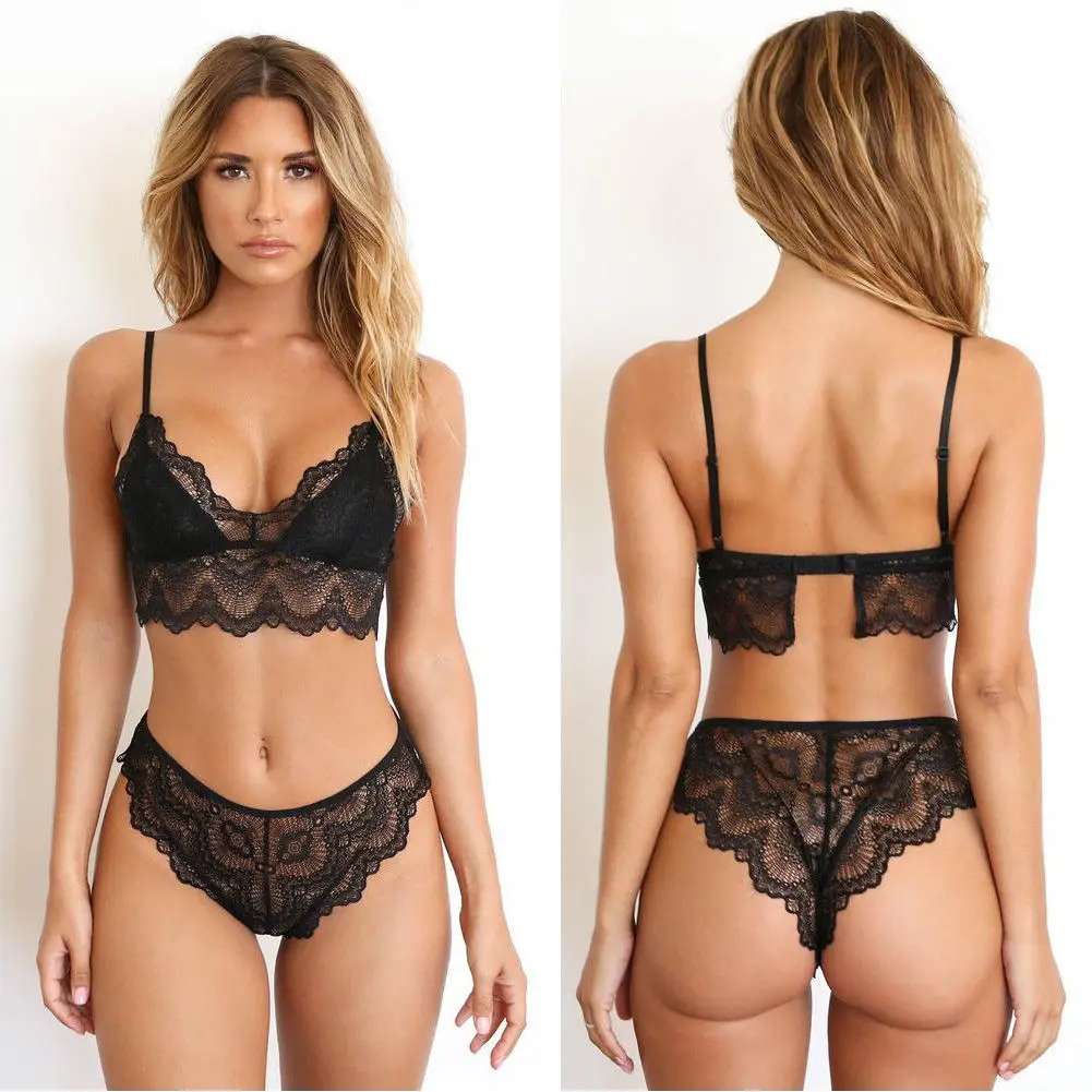 Summer New Women Sexy-Lingerie Nightgown Babydoll Panties Underwear Lace Bra Set Sleepwear Tube Tops Fashion