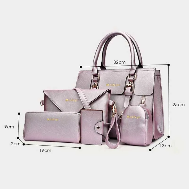 LUCDO бренд 5 шт./компл. женские Роскошные Сумки из искусственной кожи композитный мешок новая женская сумка кошелек для ключей на сумку, дизайнерская сумка
