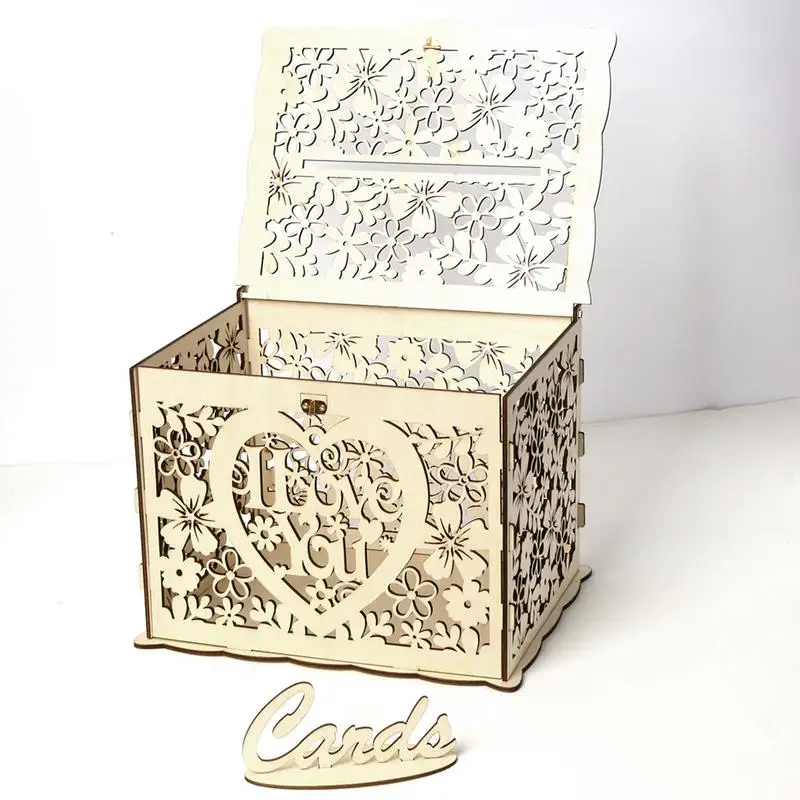 AIHOME DIY свадебная открытка коробка деревянная коробка для денег с замком великолепное свадебное украшение принадлежности для День рождения