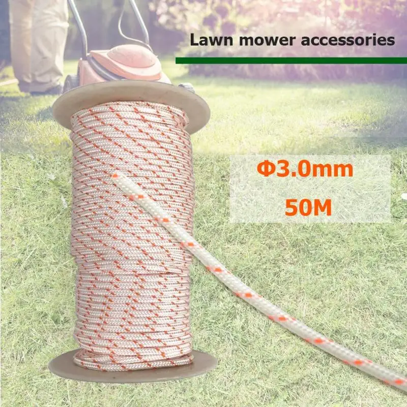  50m3.0mm Nylon Starter Rope Cord Pull Starter Recoil Engine Start Cord for 430/520 Trimmer Cutter C