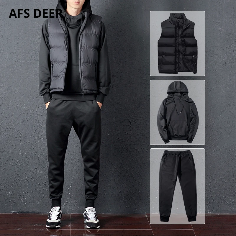 Men Set Hoodies Sportswear Athletic Physical Workout Clothes 2018 Running Jogging Sports Clothing Tracksuit Sweatsuit 3 Pcs Suit