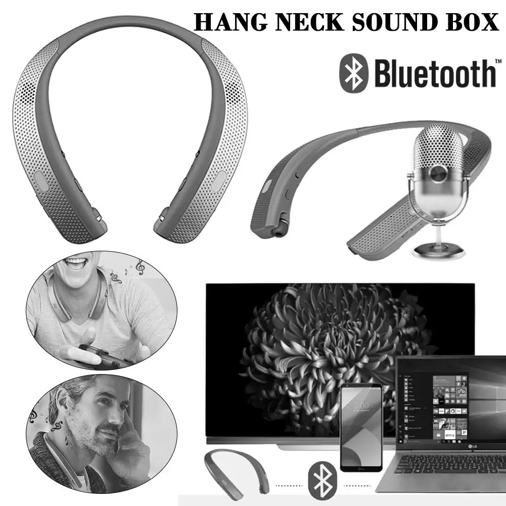 

Creative neck and neck hanging portable Bluetooth running running speaker