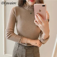 Fashion Half Turtleneck Sweater Female Top 2018 Korean New Elasticity Slim Long Sleeve Knit Pullover Soft Cozy Women's Sweater