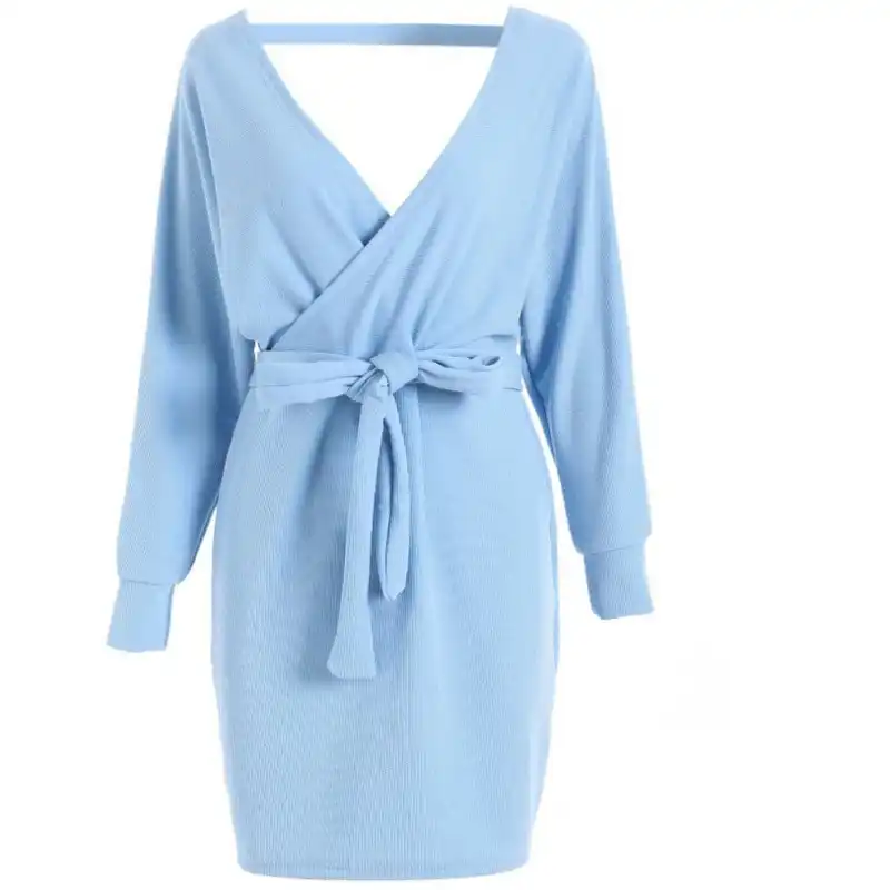 polyester spandex wrap dress