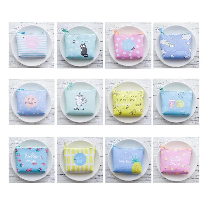 

Mini New Fabric Colorful Zipper Coin Purse Simple Fashion Canvas Coin Bag Key Package Card Bag Earphone Bag For Women