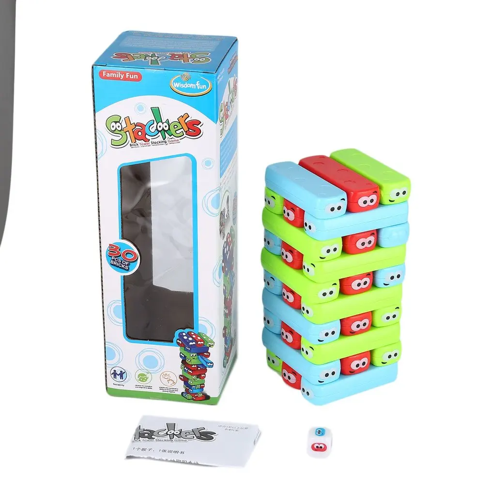 

Colored Plastic Blocks Stacking Board Games Building Blocks for Kids - 30 Pieces
