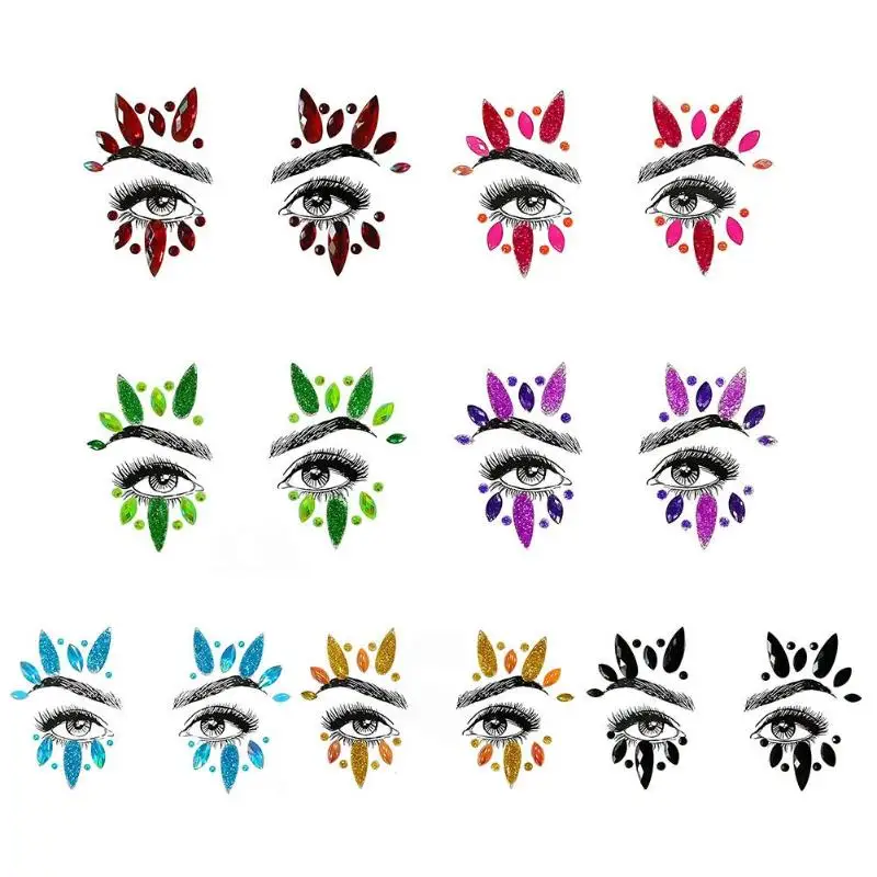

Glitter Festival Party Face Makeup Gems Rhinestones Jewel Tattoo Stickers