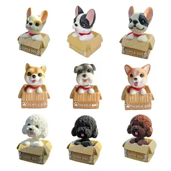 

2019 New Style Car Decoration Shaking Head Doll Resin Cartoon Innovative Cute Pet Dog Teddy Interior Crafts