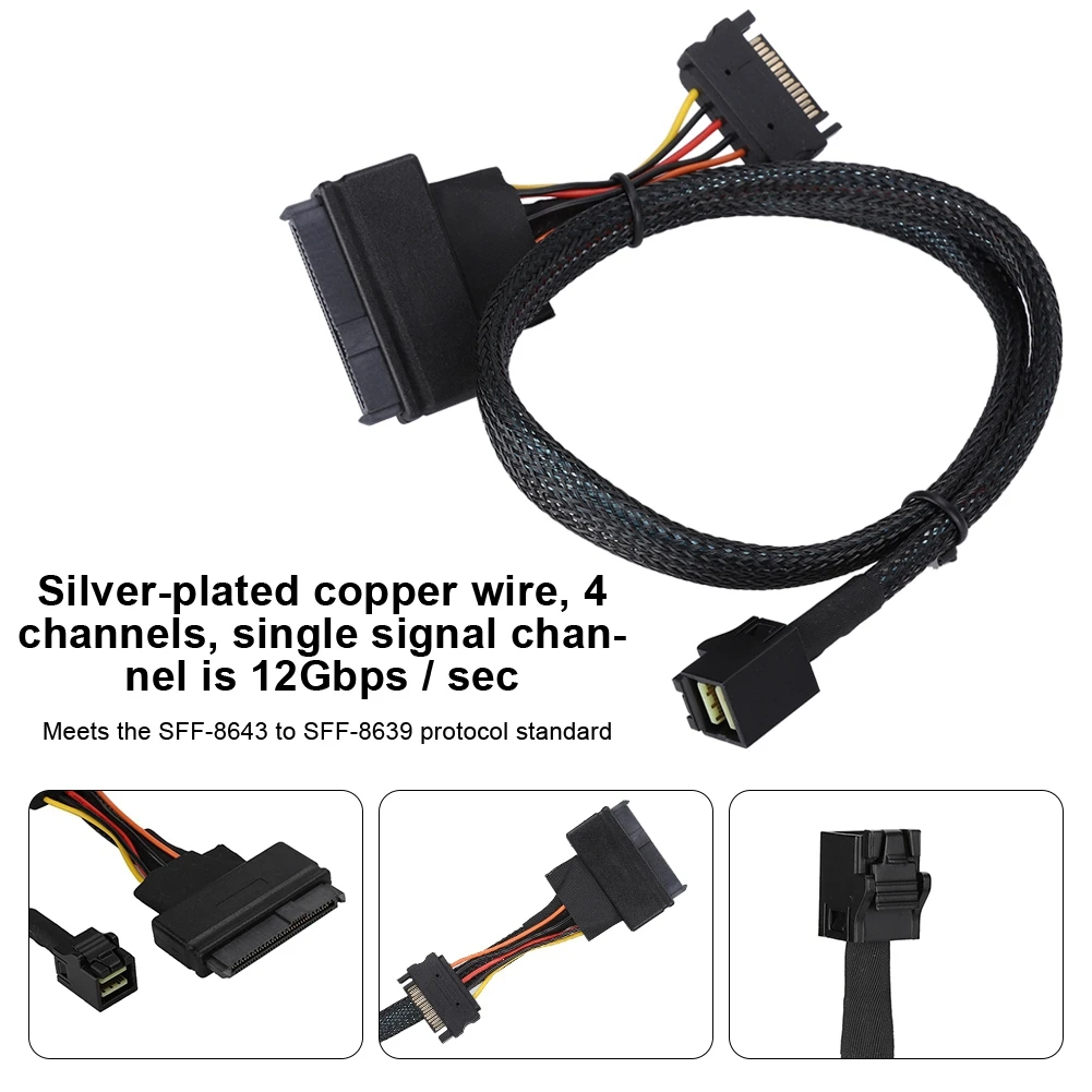 50 см MINISAS HD SFF 8643 для 8639 12 Гбит/с высокая Скорость сплиттер кабель 4I SAS68P/F до