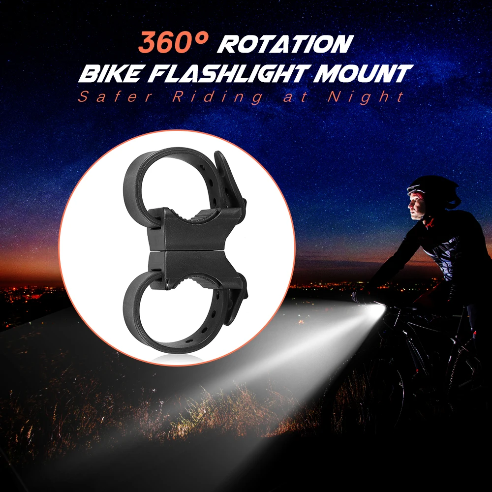 Flash Deal Lixada Bicycle Mount Bike Light Mount Universal Flashlight 360° Rotating Flashlight Torch Mount Holder Cycling Clip Clamp 1