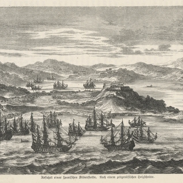 Spanish Silver Fleet Poster Print By Mary Evans Picture Library (24 X 18) | Дом и сад