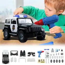 Набор DIY сборка модель полицейский автомобиль Комплект Дети дрель строительные блоки игрушки для детей Набор Образовательные Подарки со