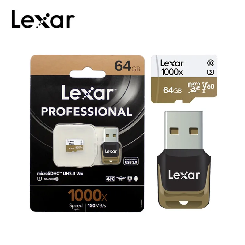 Купить Lexar 1000x micro sd 256 Гб карта памяти 128 ГБ micro Class 10 SDXC 64 ГБ tf кардридер UHS картао memoria tarjeta micro sd