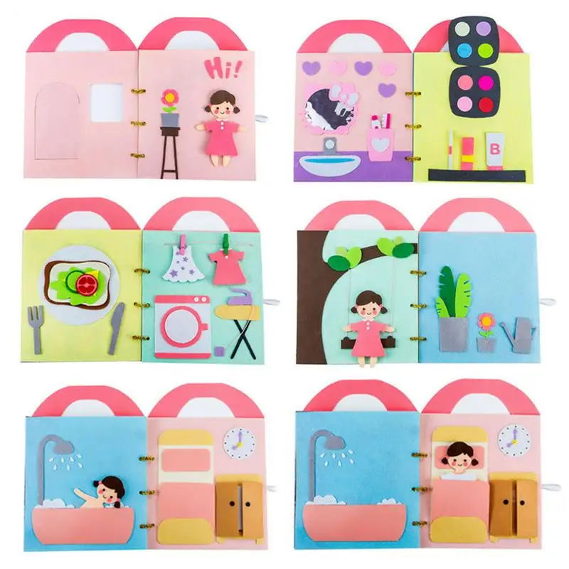 Tanie Książeczki z miękkiego materiału włóknina dysząca książka instrukcja puzzle inteligentne zabawka dla dzieci książka wczesna edukacja rozwój czytanie książki