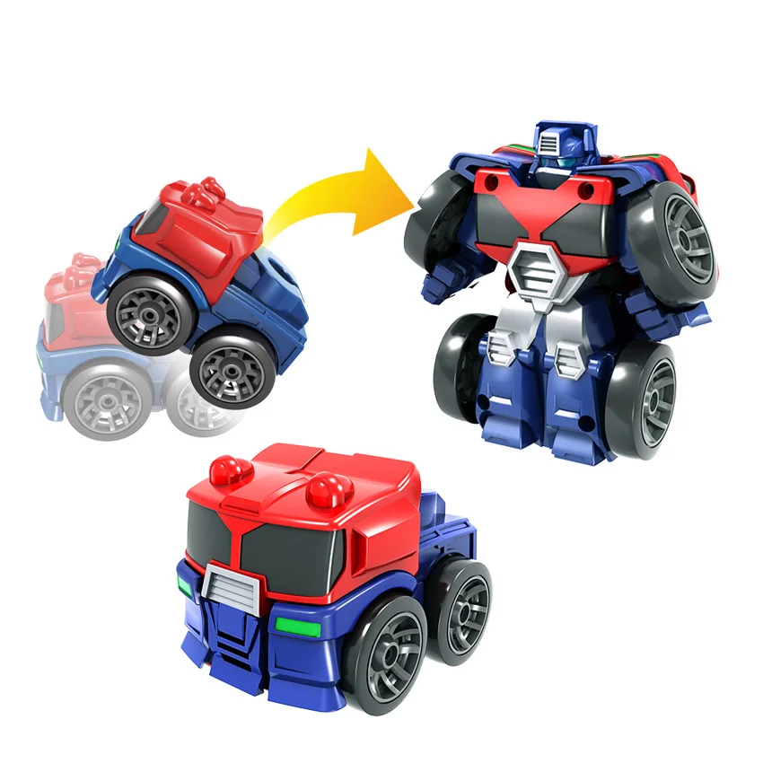 So Cute Transformation Deformation Robot Truck Racing Car Model Vehicle Mini Free-Wheel Toys Lovely Gift for Chirldren boys girl