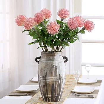 

Artificial Plant Simulation Pink Leucospermum Flower For DIY Photography Prop Home Decoration 10pcs/Set