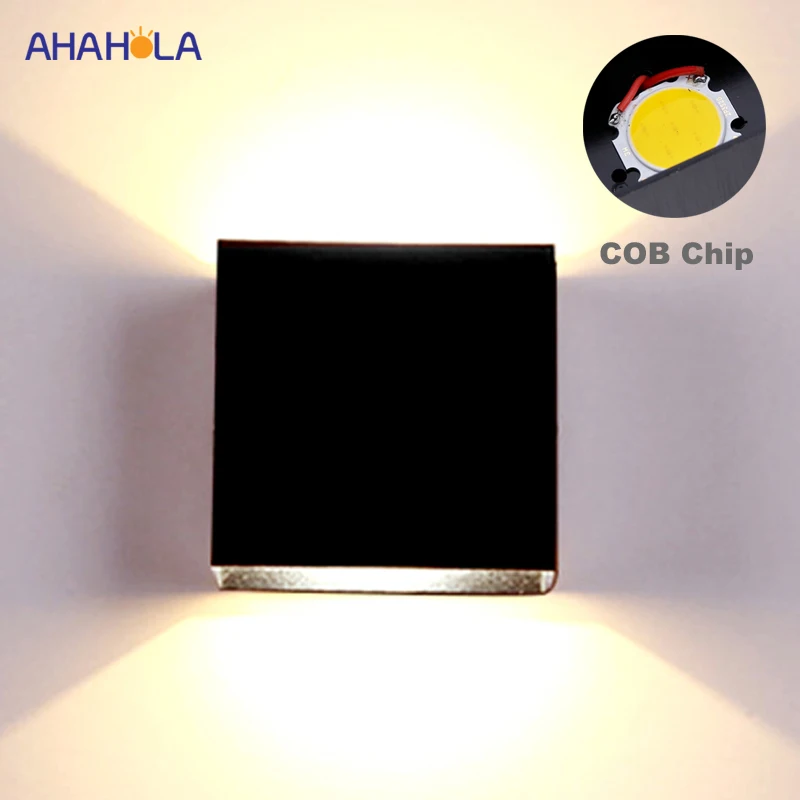 

Up Down 2 Light Sources Sconce Wall Lights for Bedroom Light White Black Led Wall Lamp Modern led wall light 220v for Home