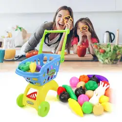 Дети играют роль моделирование Корзина Игрушки для девочек тележка супермаркета домашние детские игрушки Мини Кухня игровой набор
