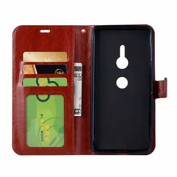

10pcs/lot Crazy Horse Stand Leather PU+TPU Cover Case For Sony Xperia XZ3 XZ4