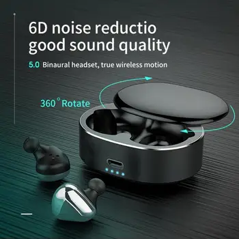 

Wireless Sports Headphones Mini Bluetooth Earphones 3D Stereo Headset Noise Cancelling Earbuds With Microphone and Charging box