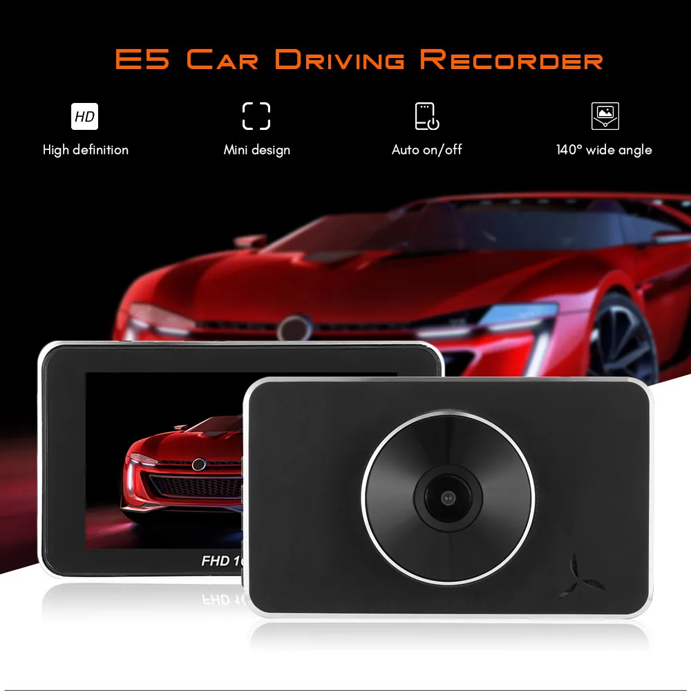 E5 регистраторы FHD 1080P вождение автомобиля Регистраторы двойной Камера 140 градусов