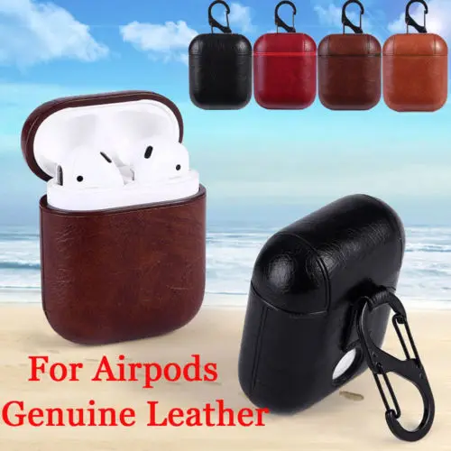 

Real Leather Airpods Earphone Protective Case Skin Cover For Apple AirPod Coin Purses Small Cases