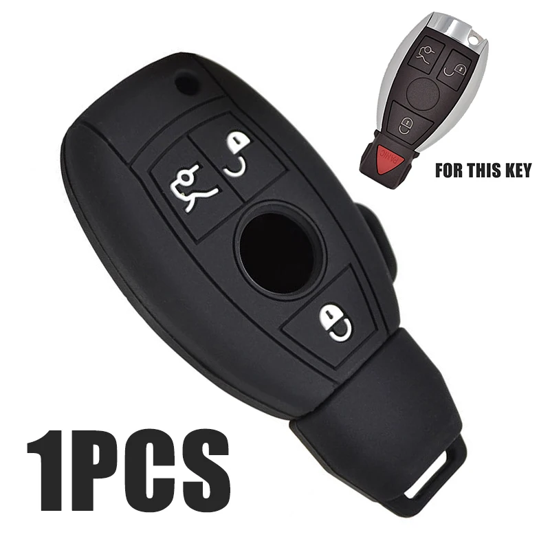 

High Protective 3 Button Key Case Durable Silicone Remote Car Key Cover Protector For Mercedes Benz W203 W211