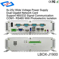 מערכת wifi ללא מאוורר wifi תמיכה המחשב תעשייתי J1900 מעבד Intel Celeron מיני PC RAM 4G 64G SSD כפול Lan RS232 מערכת כחוש 12V (5)