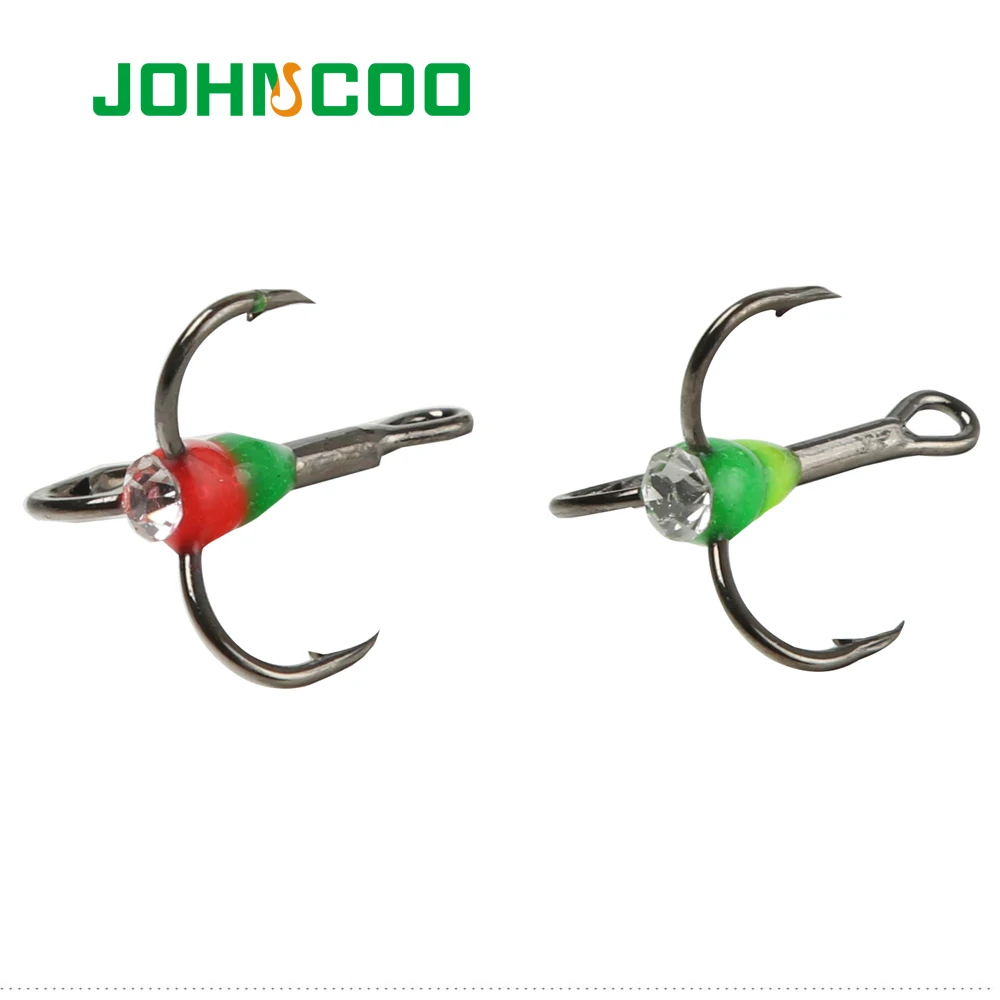 JOHNCOO New Winter Ice Fishing Hook 6pcs 6 8 10 Treble Hook High