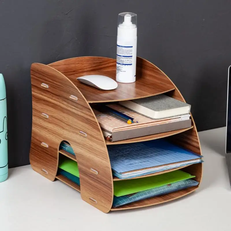 

Book Shelf Organizer For Kids Large Desktop Drawer Storage Box For Office Supplies Wooden File Rack Commodity Shelf