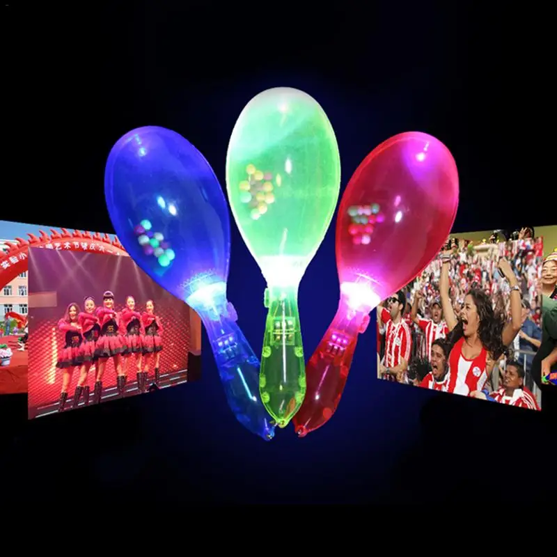 

12 Pcs Shaker Toy Musical Toy Cheering Light Up LED Rattle Toy For Fiesta Party Favors Classroom Musical Instrument Bell Toy