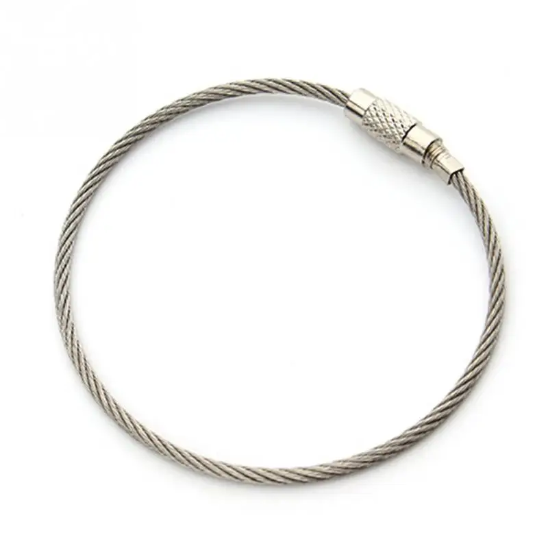 20Pcs/lot Colored Nylon Coated Stainless Steel Wire Keychains Aircraft