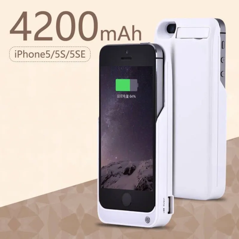 Внешний внешний аккумулятор 4200 мА/ч чехол для зарядки IPhone 5 S 5S SE телефона |