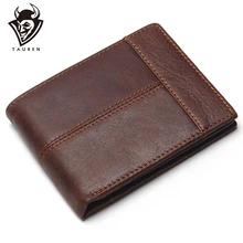 Таурен, классические мужские кошельки из натуральной кожи, с карманом для монет, на молнии, мужской кожаный кошелек с отделением для монет, портфель, Cartera