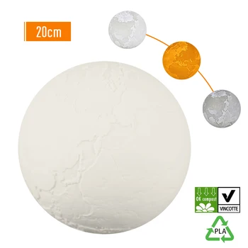 

3D Printing Earth Light 3-Color Dimmable Clap USB Rechargeable Night Lamp Beside LED Night Light With Wooden Bracket