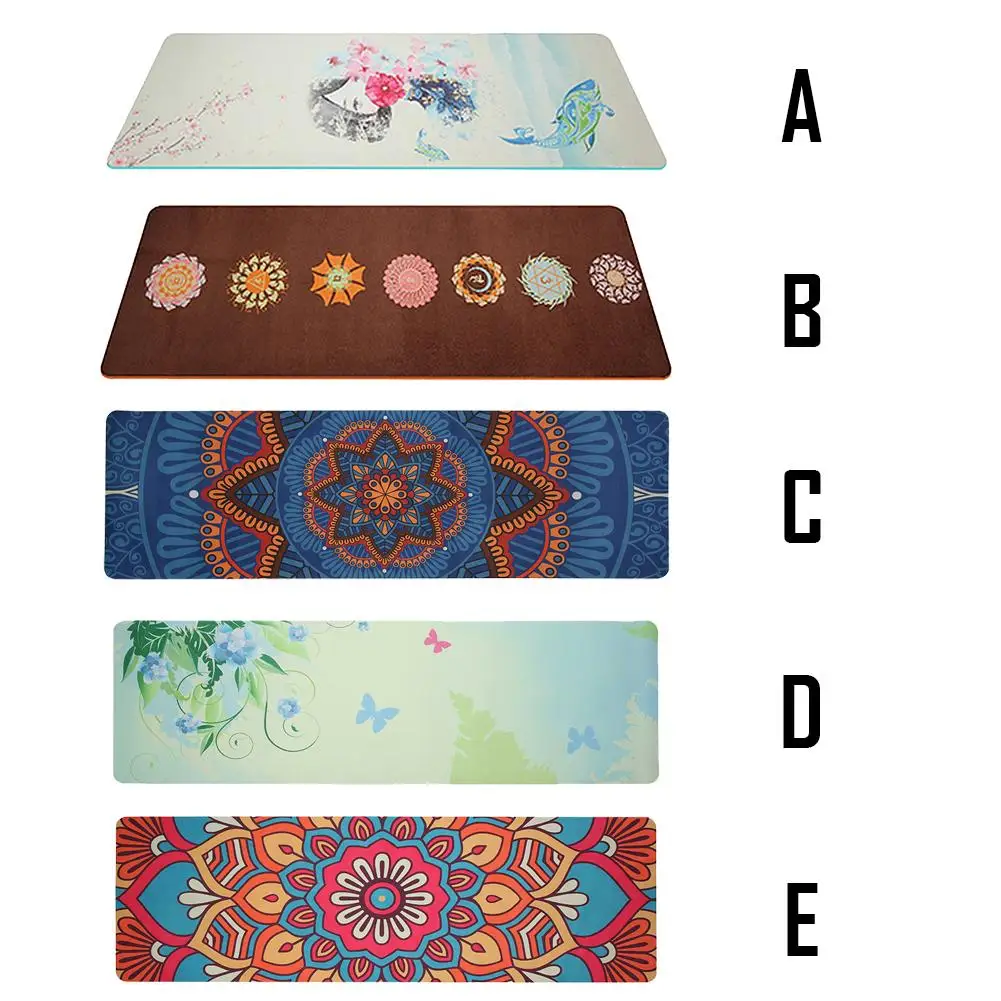 

5.5mm Lotus Pattern Suede Mat TPE Yoga Pad Non-slip Slimming Fitness Exercise Mat Fitness Body Building Pilates Mat Good Quality