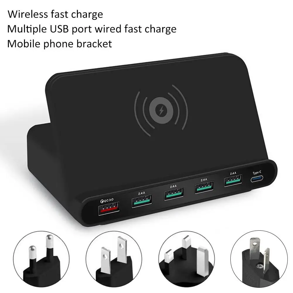 جديد 3 في 1 شاحن لاسلكي USB متعدد المنافذ QC 3.0 محطة شحن سريع حامل هاتف المحمول الهاتف اكسسوارات جديد 3 في 1 شاحن لاسلكي USB متعدد المنافذ QC 3.0 محطة شحن سريع حامل هاتف المحمول الهاتف اكسسوارات