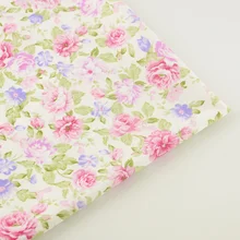 Ткань для шитья, постельные принадлежности, скрапбукинг, декоративная ткань, домашний текстиль, розовый цветочный рисунок, хлопковая ткань, саржевая стеганая ткань